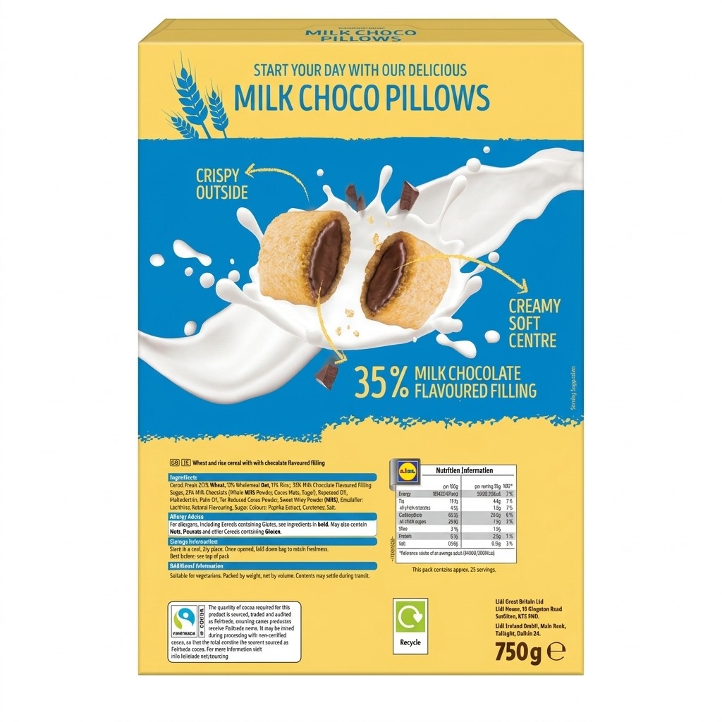 Crownfield Milk Choco Pillows 750g