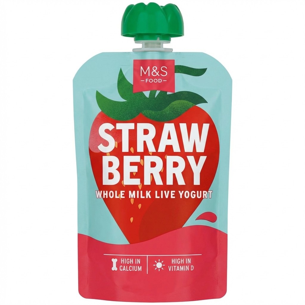 M&S Strawberry Whole Milk Live Yogurt 90g