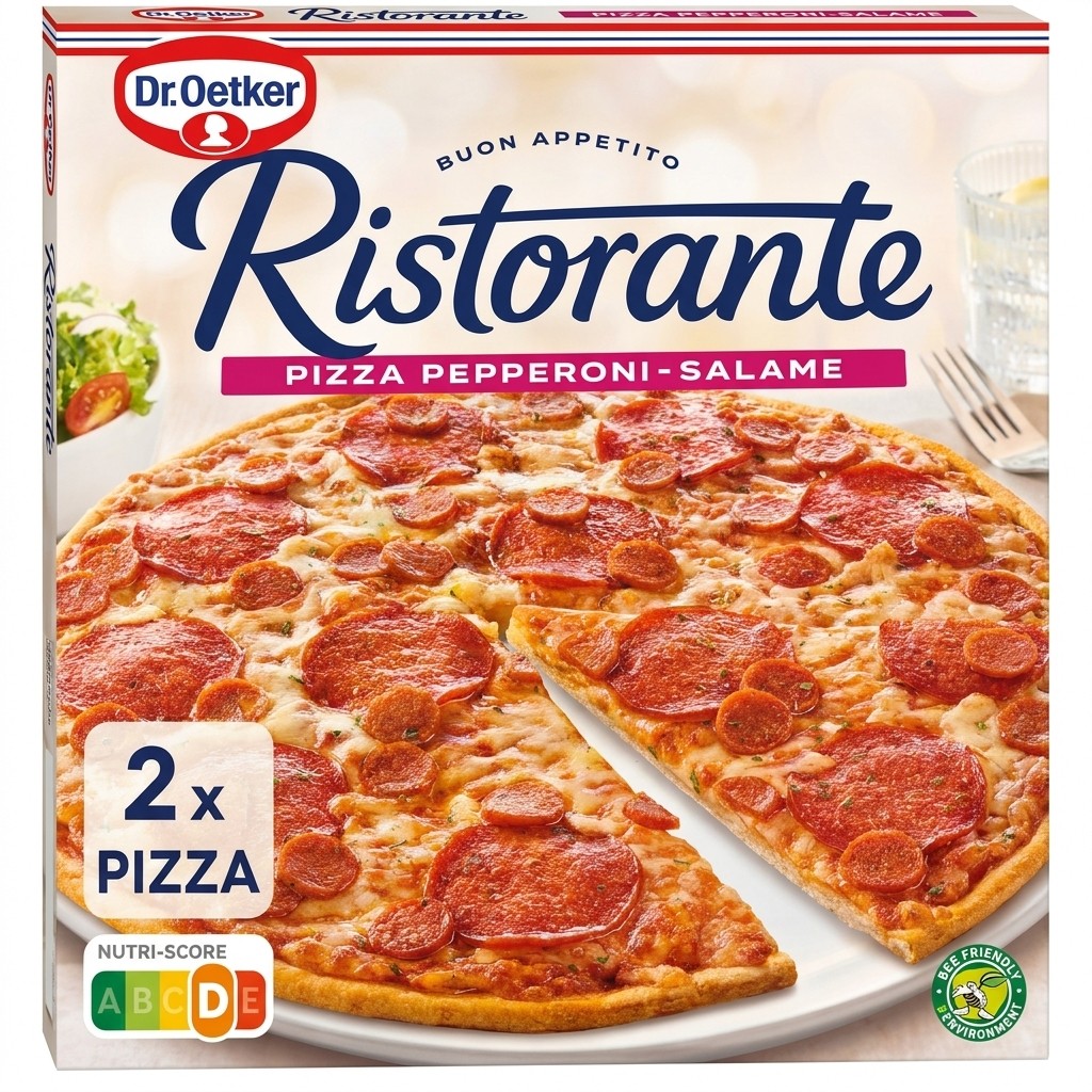 Ristorante Pizza Pepperoni-Salame 640g Dr. Oetker