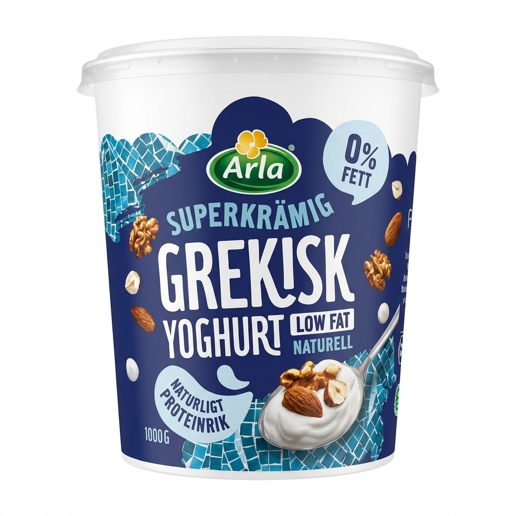 Superkrämig Grekisk Yoghurt Low Fat Naturell 1000g Arla