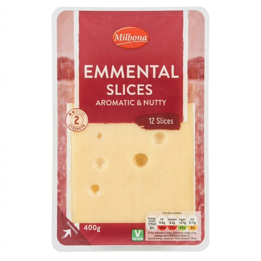 Milbona Emmental Slices 400g