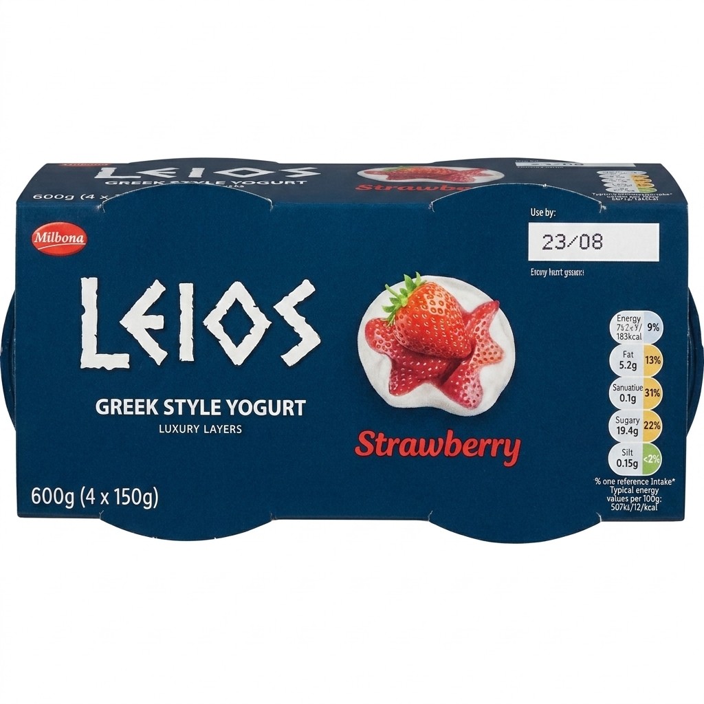 Milbona Leios Greek Style Yogurt Strawberry 600g