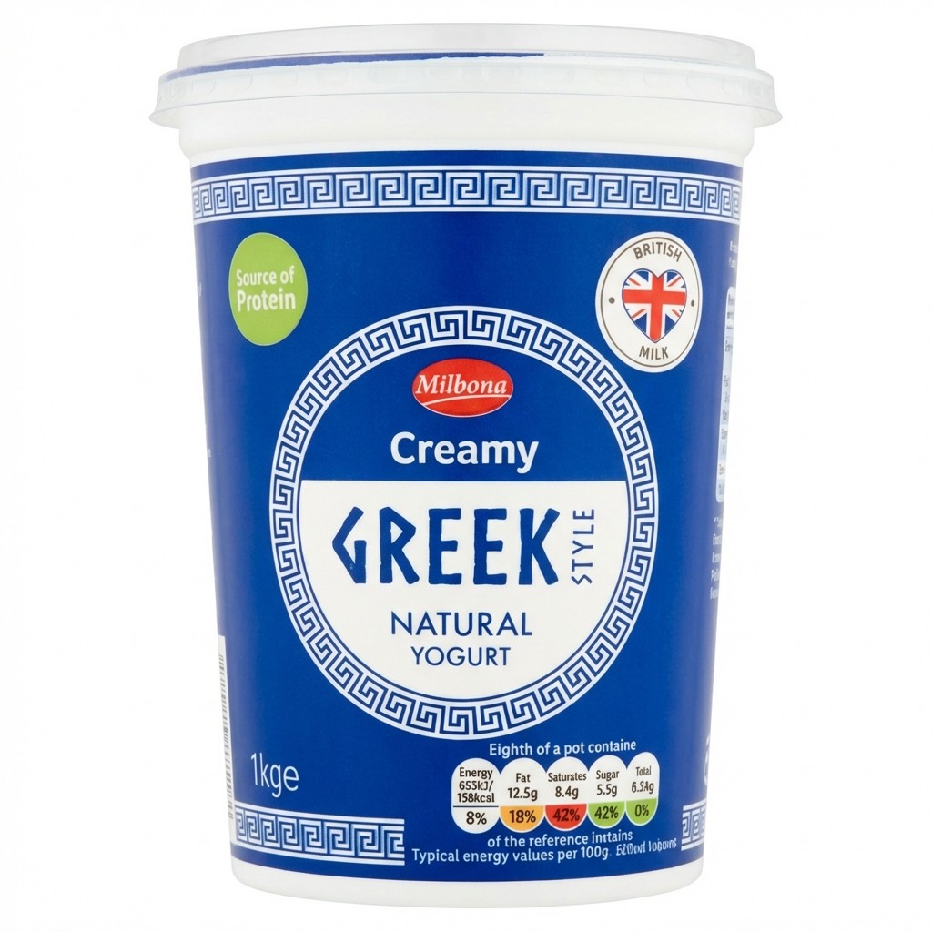 Milbona Creamy Greek Style Natural Yogurt 1kg