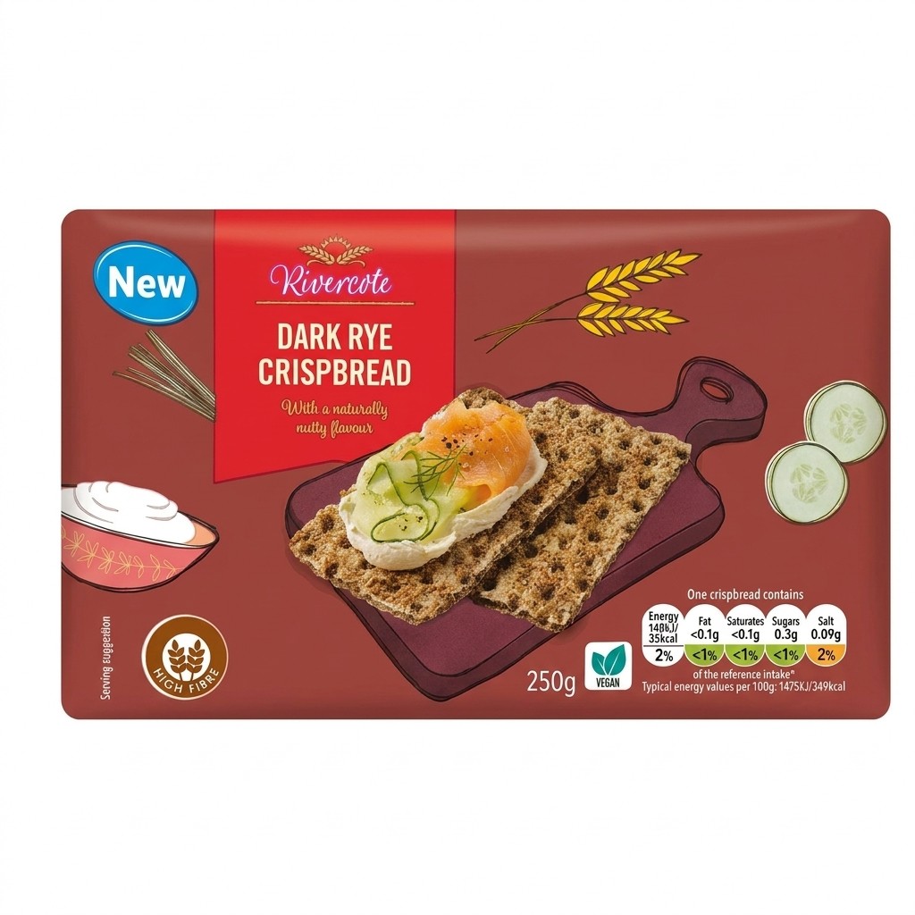 Rivercote Dark Rye Crispbread 250g
