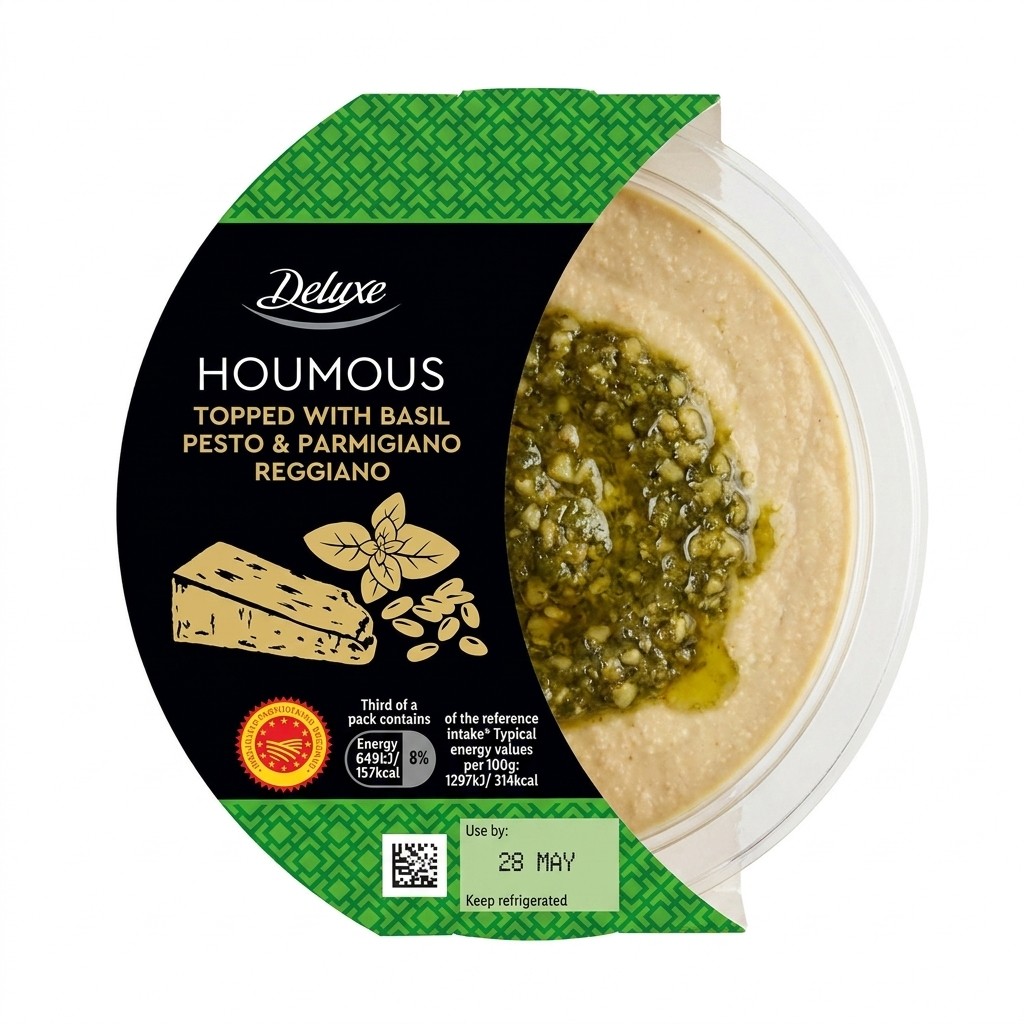 Deluxe Houmous Basil Pesto & Parmigiano Reggiano 150g