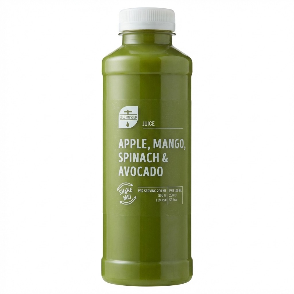 Lidl Apple, Mango, Spinach & Avocado Juice 500ml