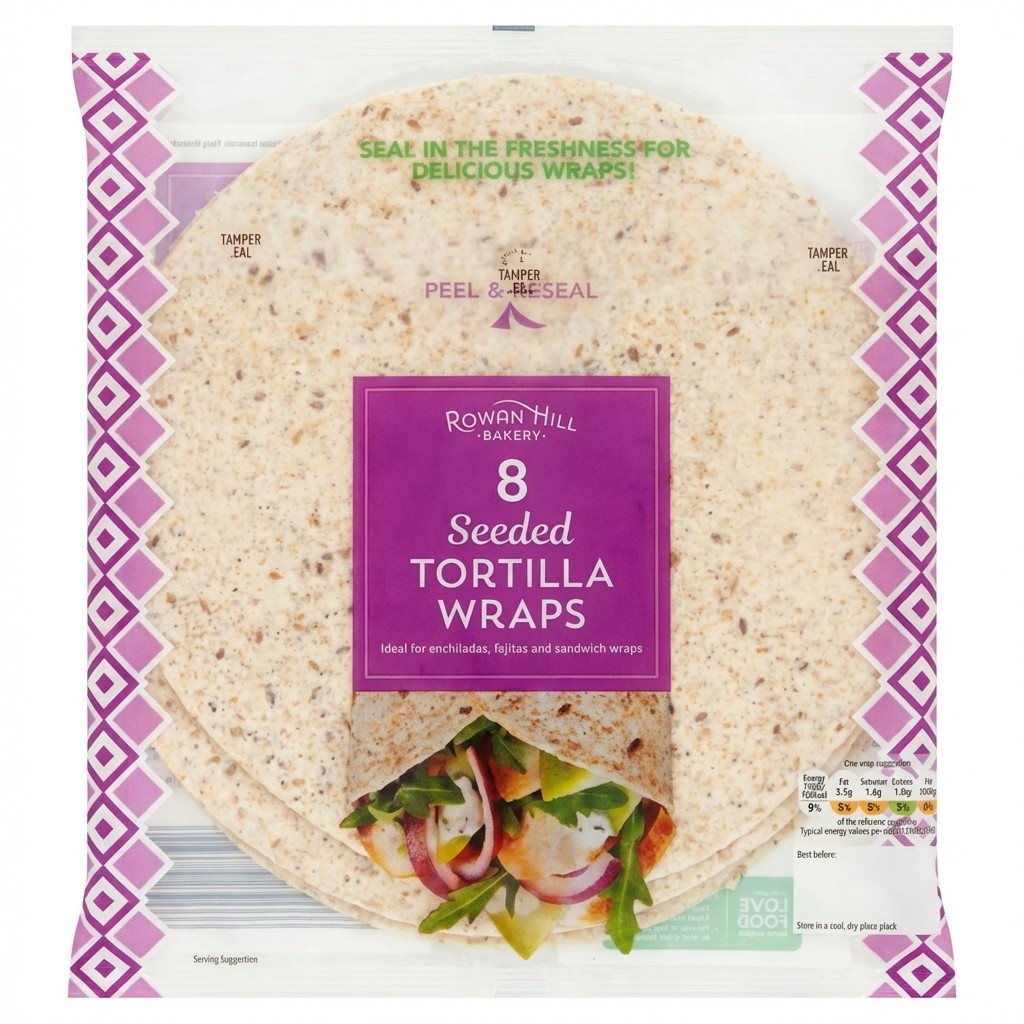 Rowan Hill Bakery Seeded Tortilla Wraps 8pcs