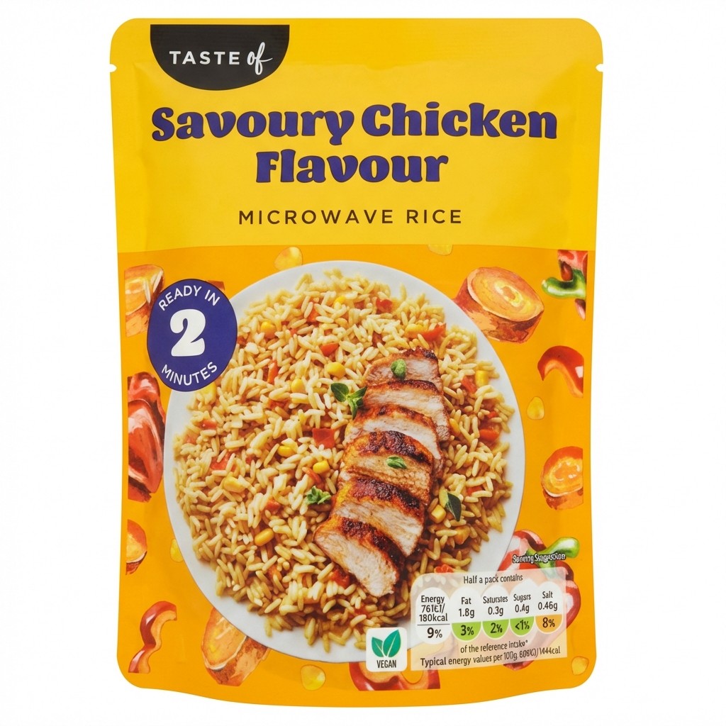 Taste of Savoury Chicken Flavour Microwave Rice 250g