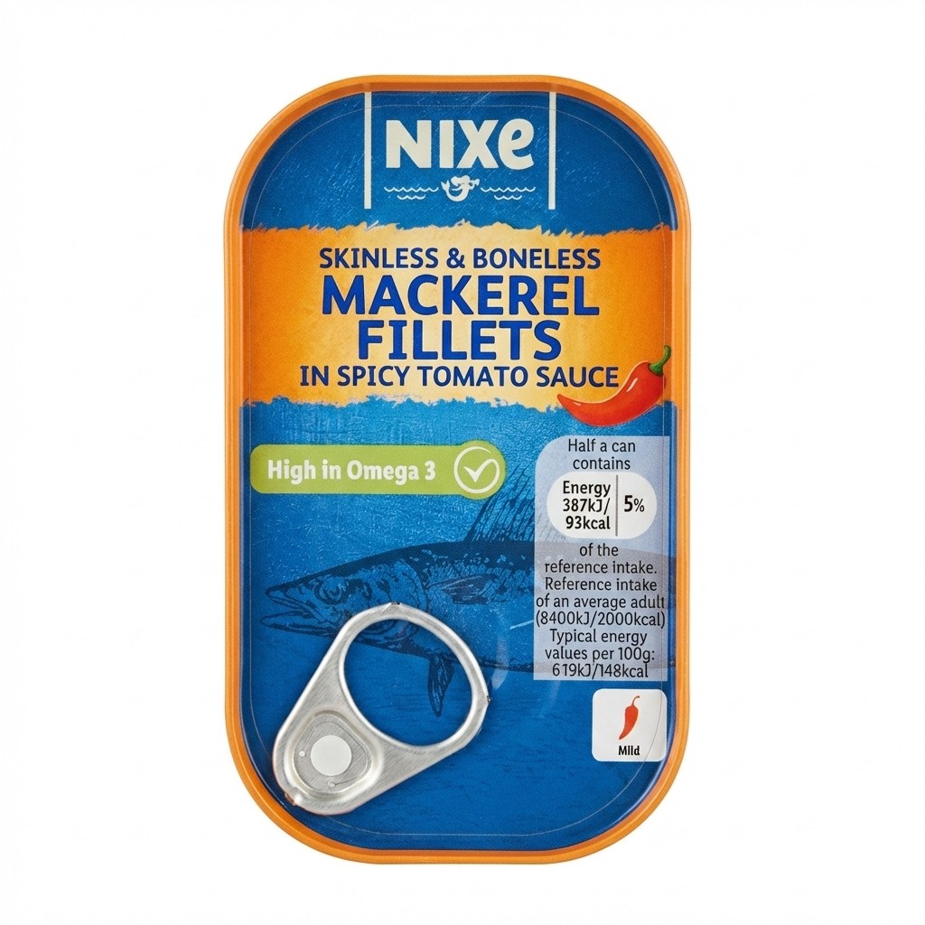 Nixe Mackerel Fillets in Spicy Tomato Sauce 125g