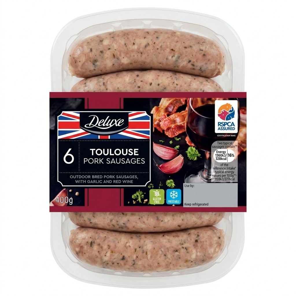Deluxe Toulouse Pork Sausages 400g