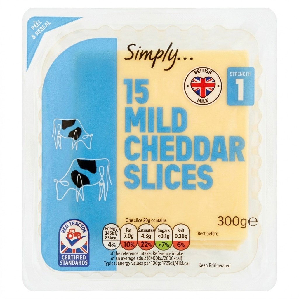 Simply Mild Cheddar Slices 300g