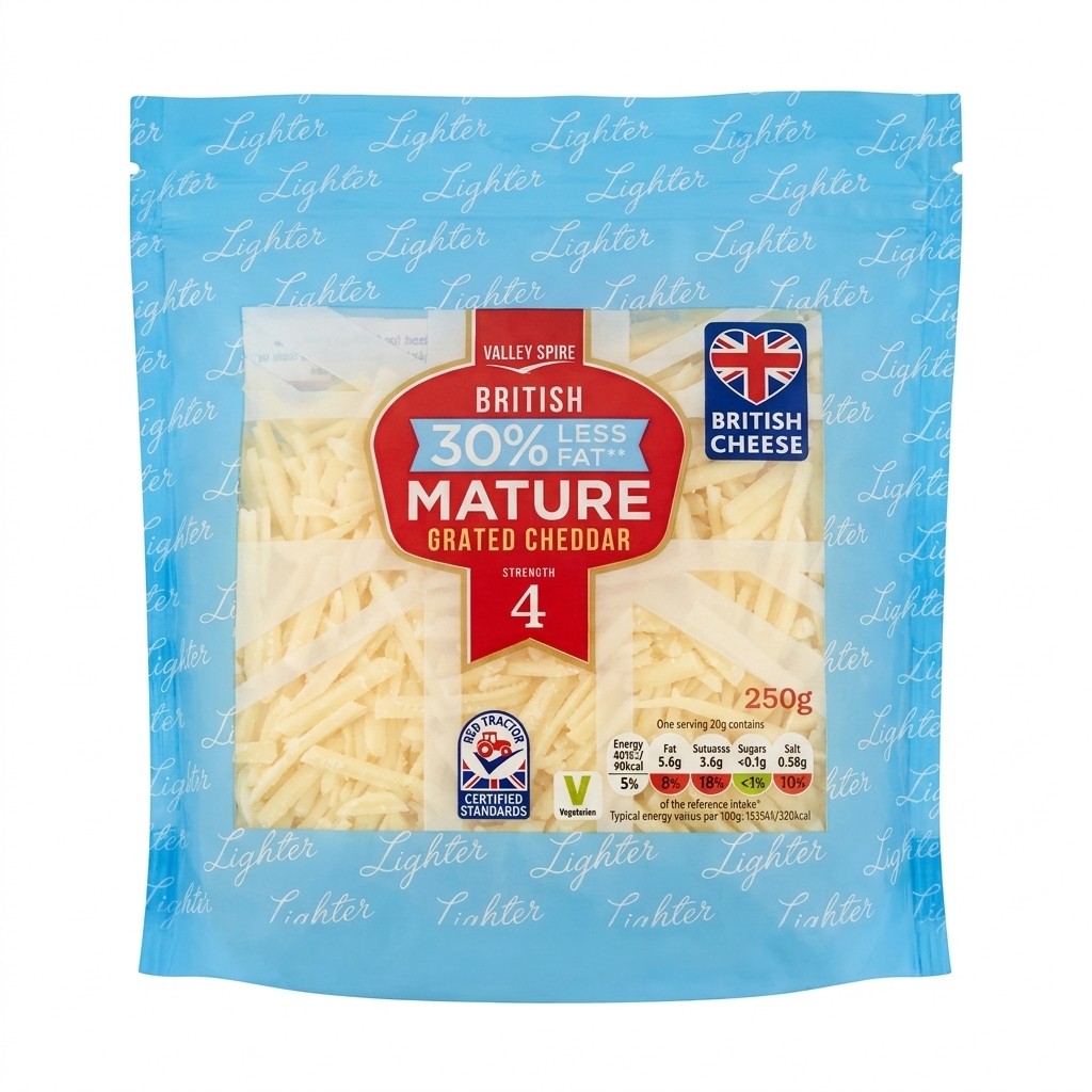 Valley Spire British Mature Grated Cheddar 250g
