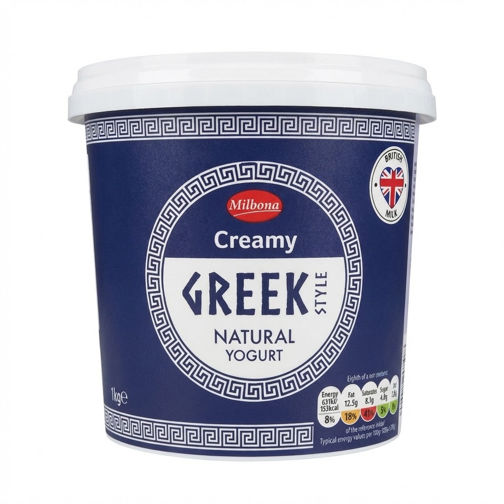 Milbona Creamy Greek Style Natural Yogurt 1kg