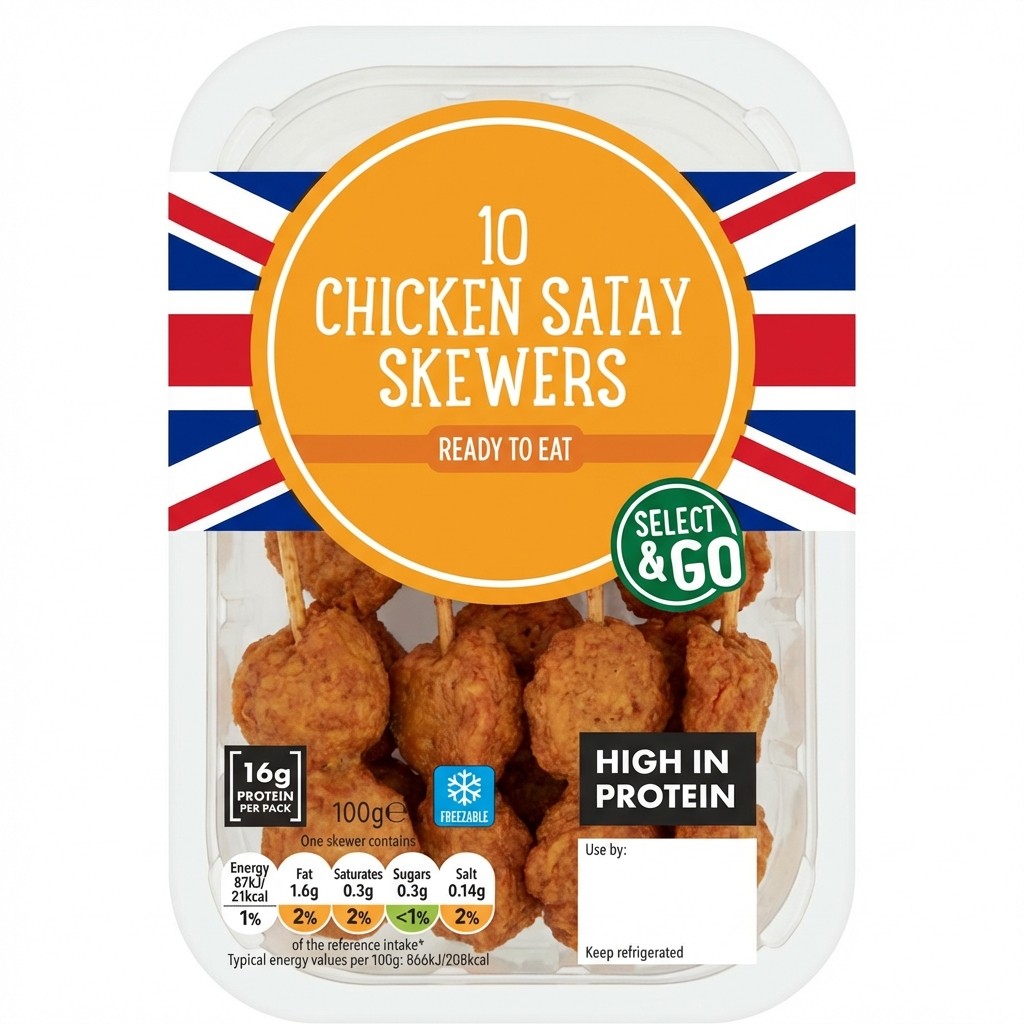 Select & Go Chicken Satay Skewers 100g