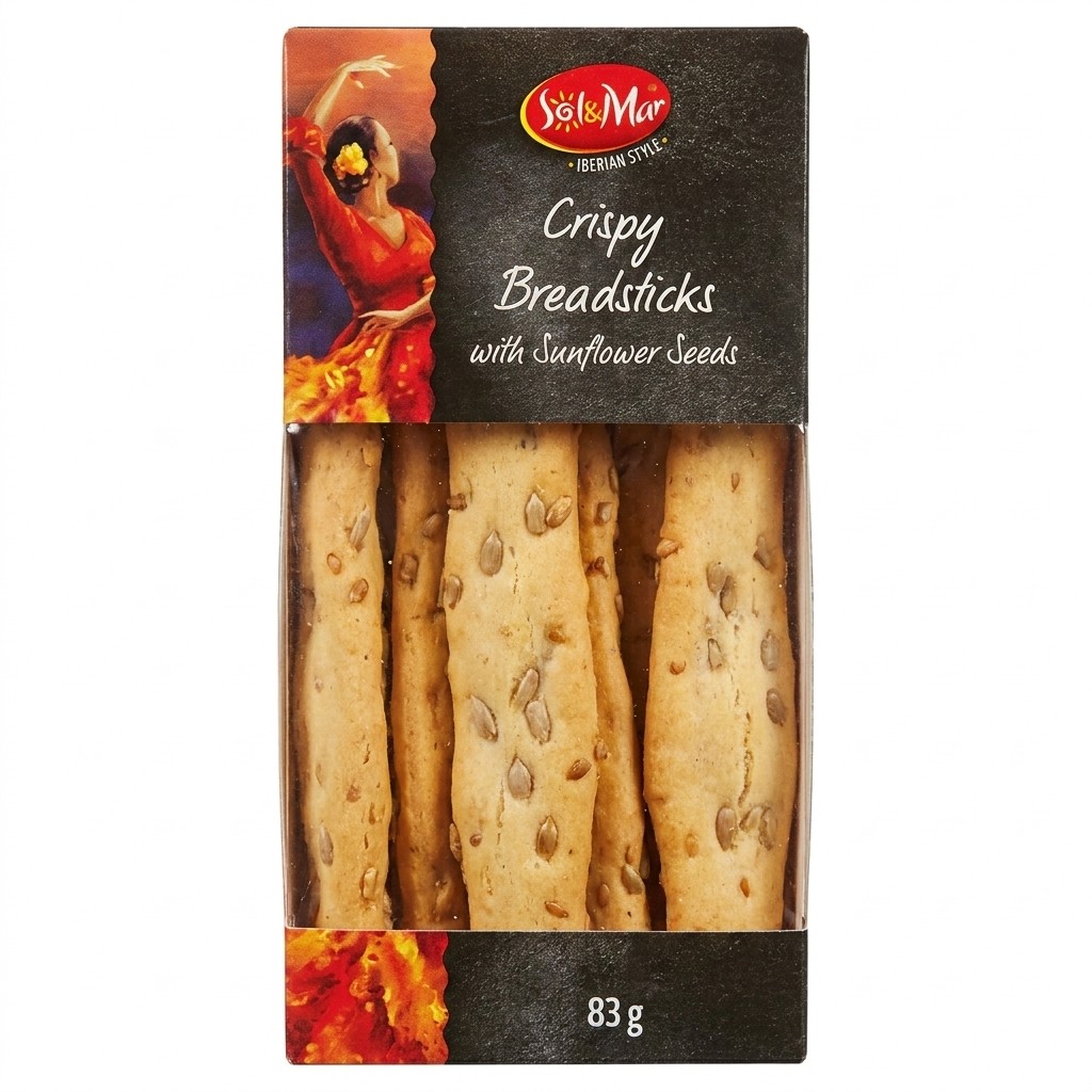 Sol & Mar Crispy Breadsticks with Sunflower Seeds 166g