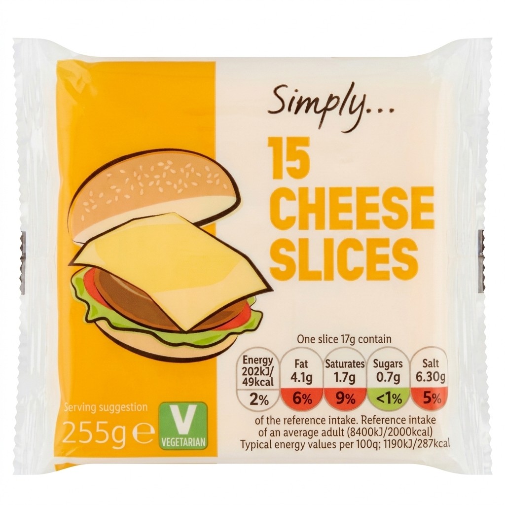 Simply 15 Cheese Slices 255g