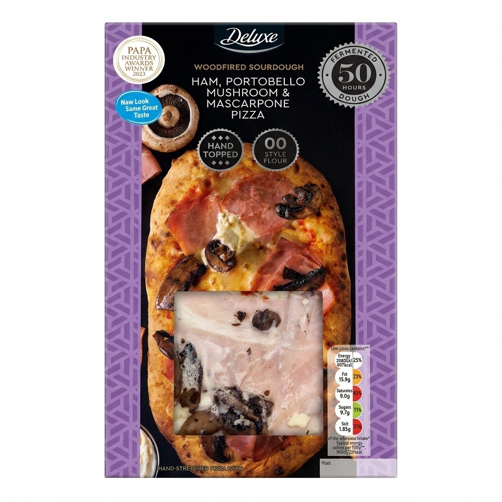 Deluxe Ham, Portobello Mushroom & Mascarpone Pizza 230g