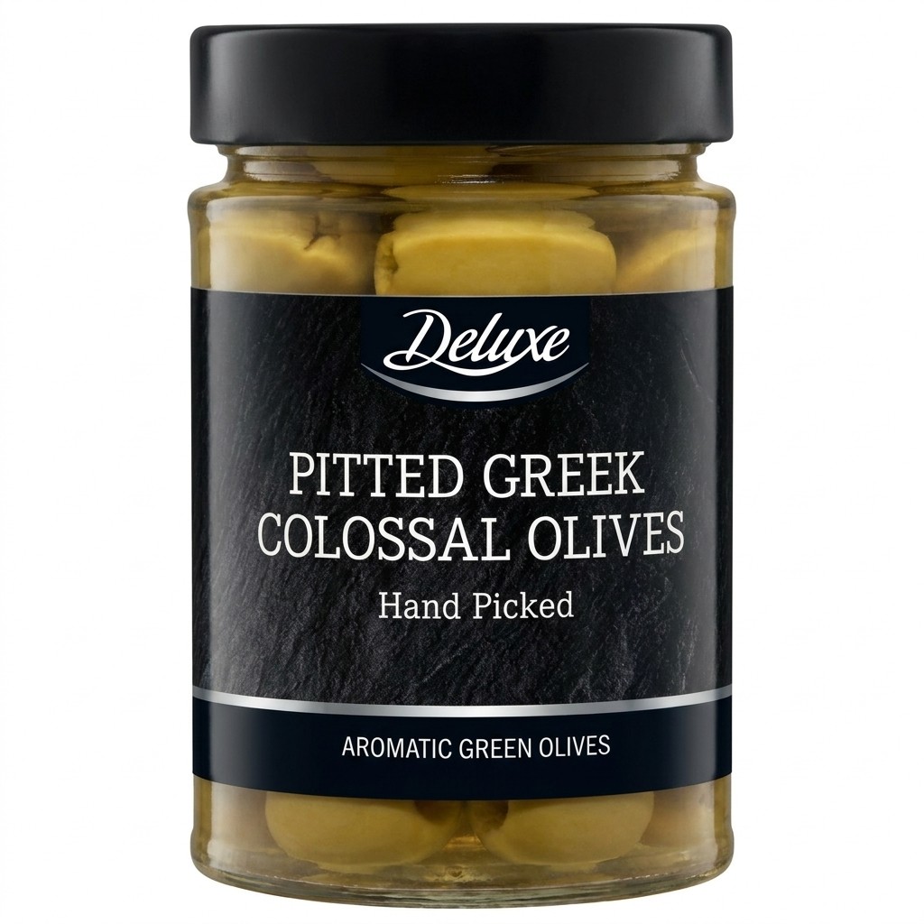 Deluxe Pitted Greek Colossal Olives 300g