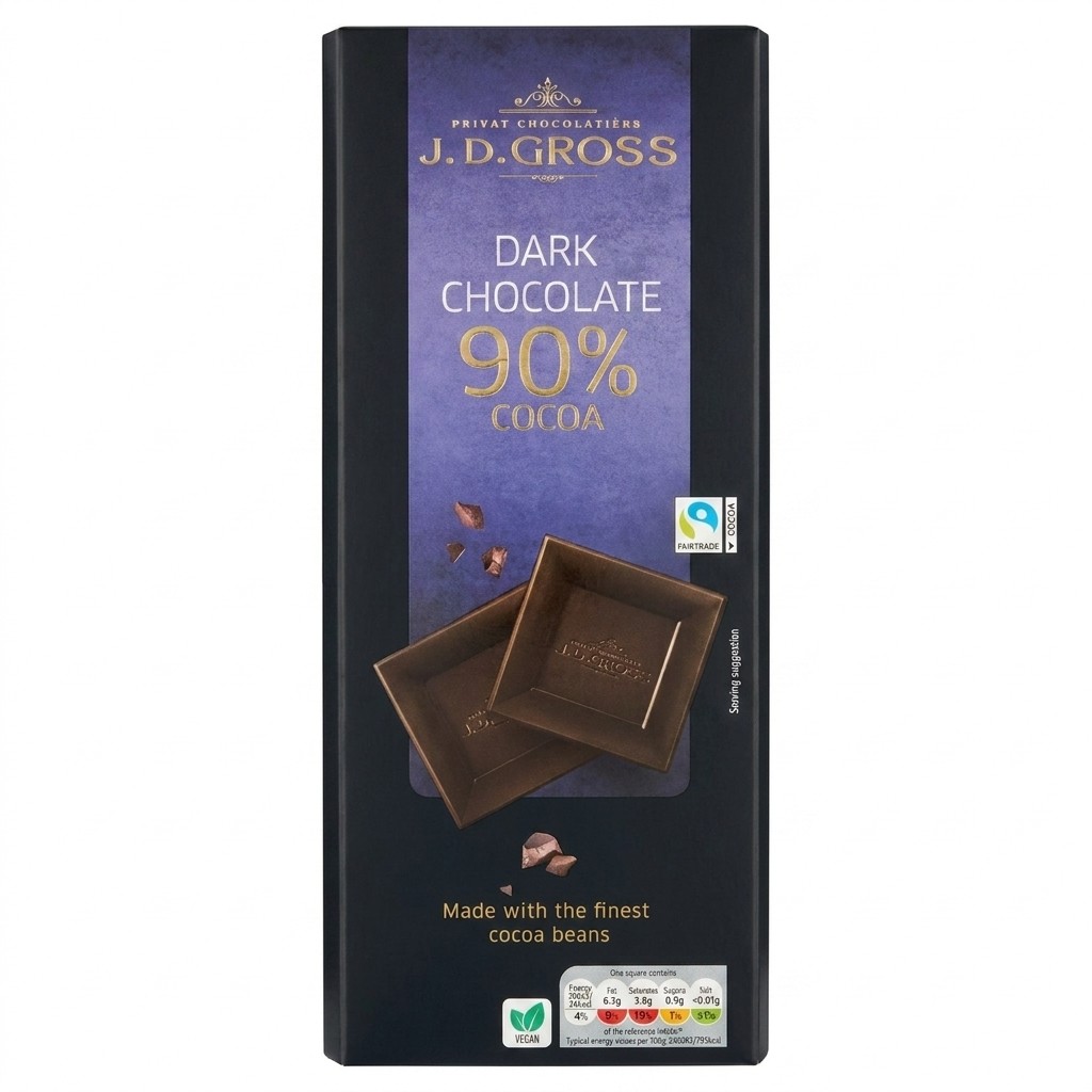 J.D. Gross Dark Chocolate 90% Cocoa 125g