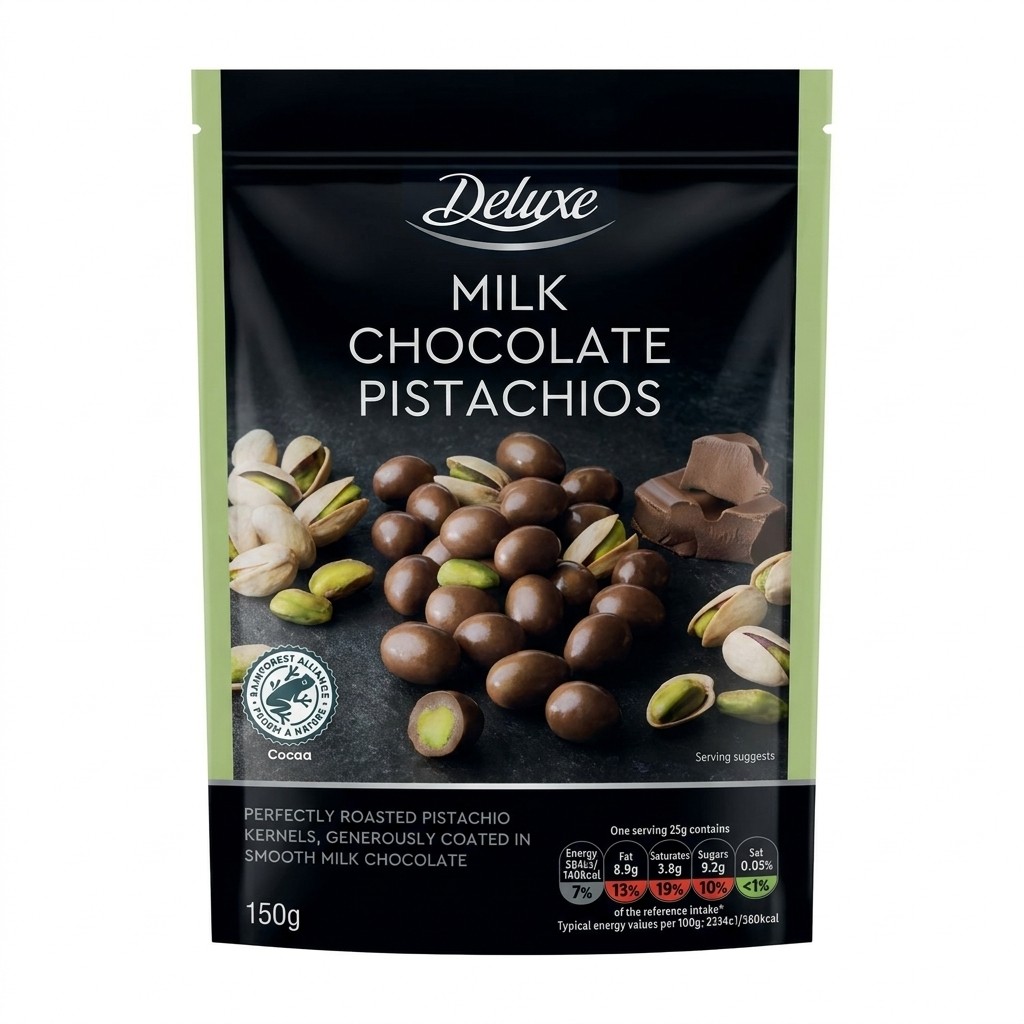 Deluxe Milk Chocolate Pistachios 150g