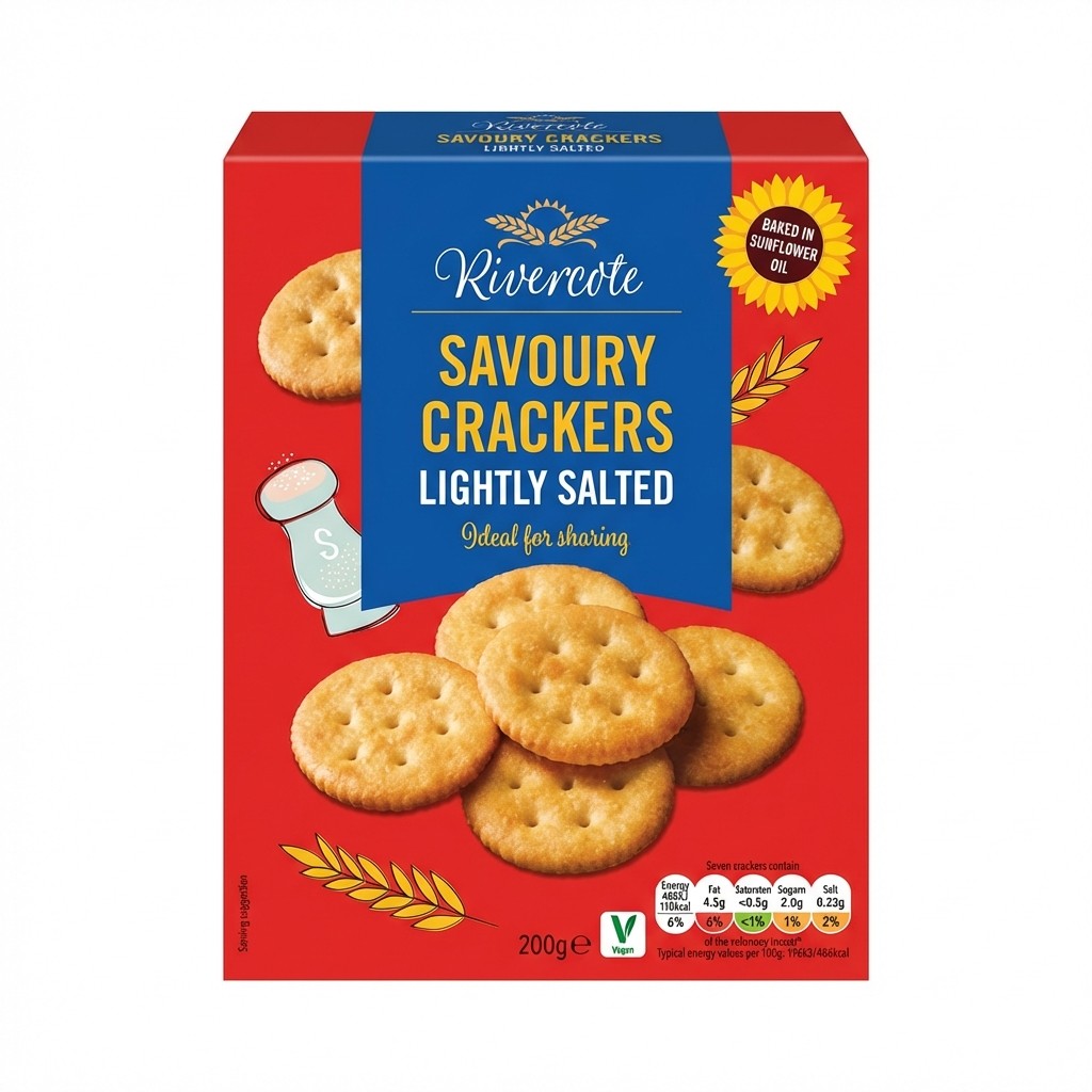Rivercote Savoury Crackers Lightly Salted 200g