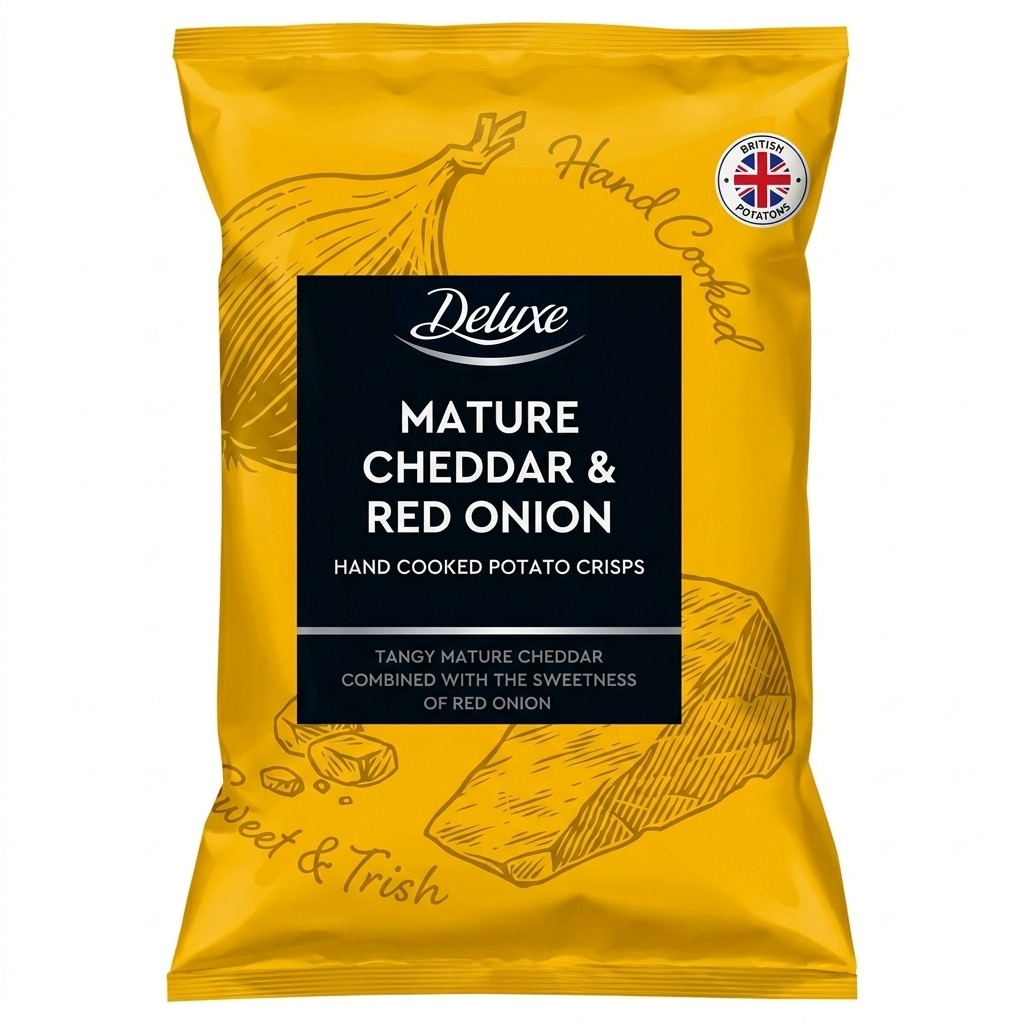 Deluxe Mature Cheddar & Red Onion Crisps 150g