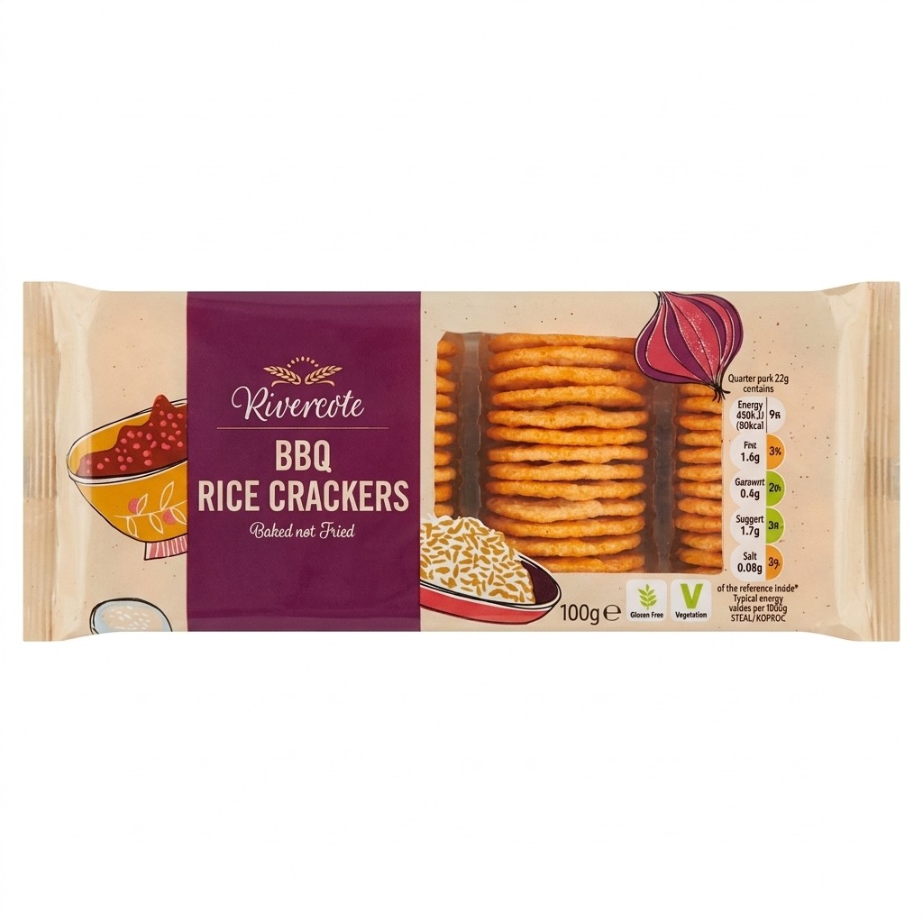 Rivercote BBQ Rice Crackers 100g