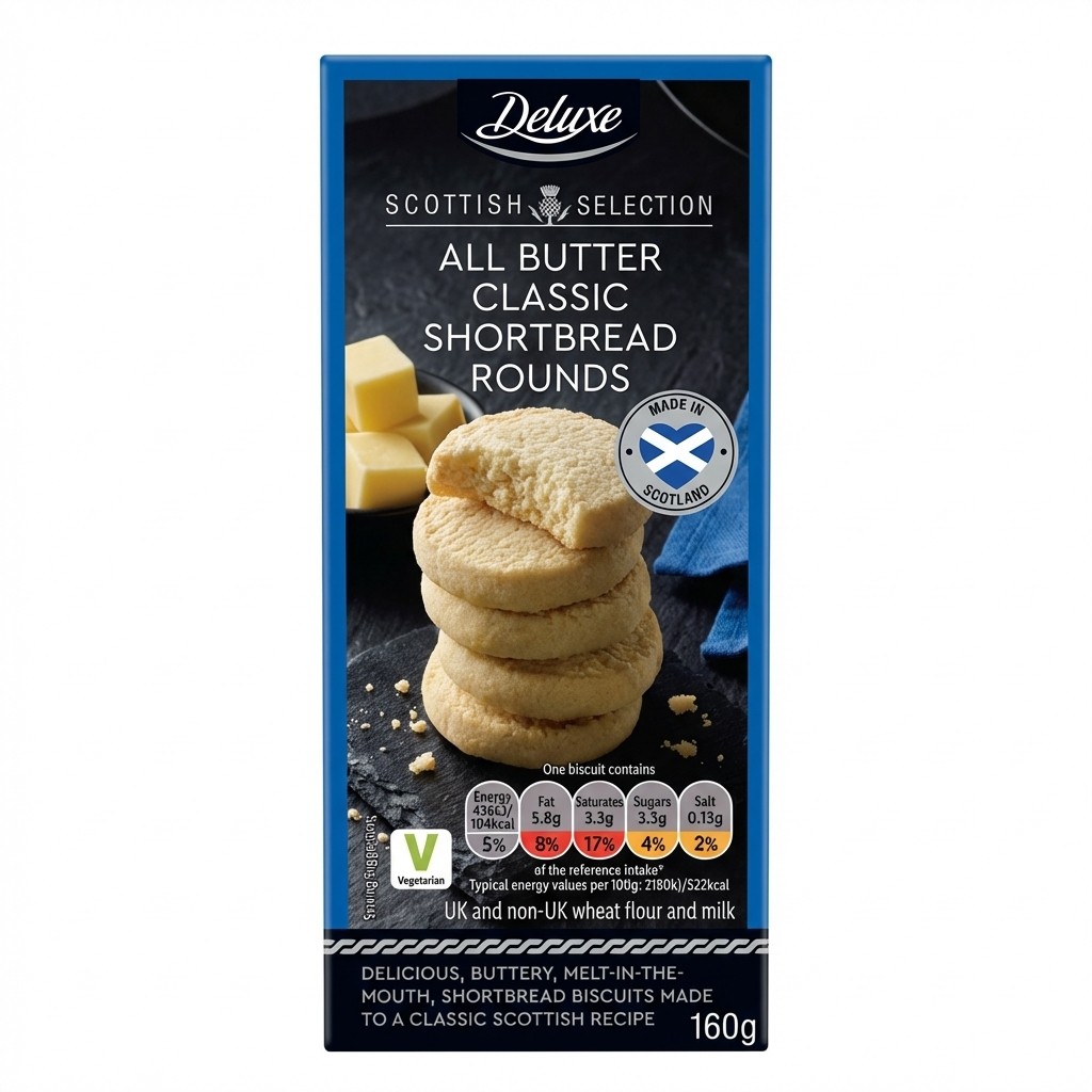 Deluxe All Butter Classic Shortbread Rounds 160g