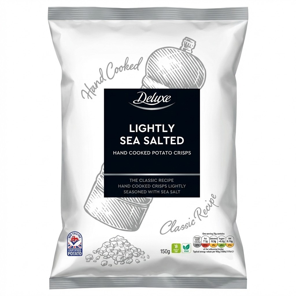 Deluxe Lightly Sea Salted Hand Cooked Potato Crisps 150g