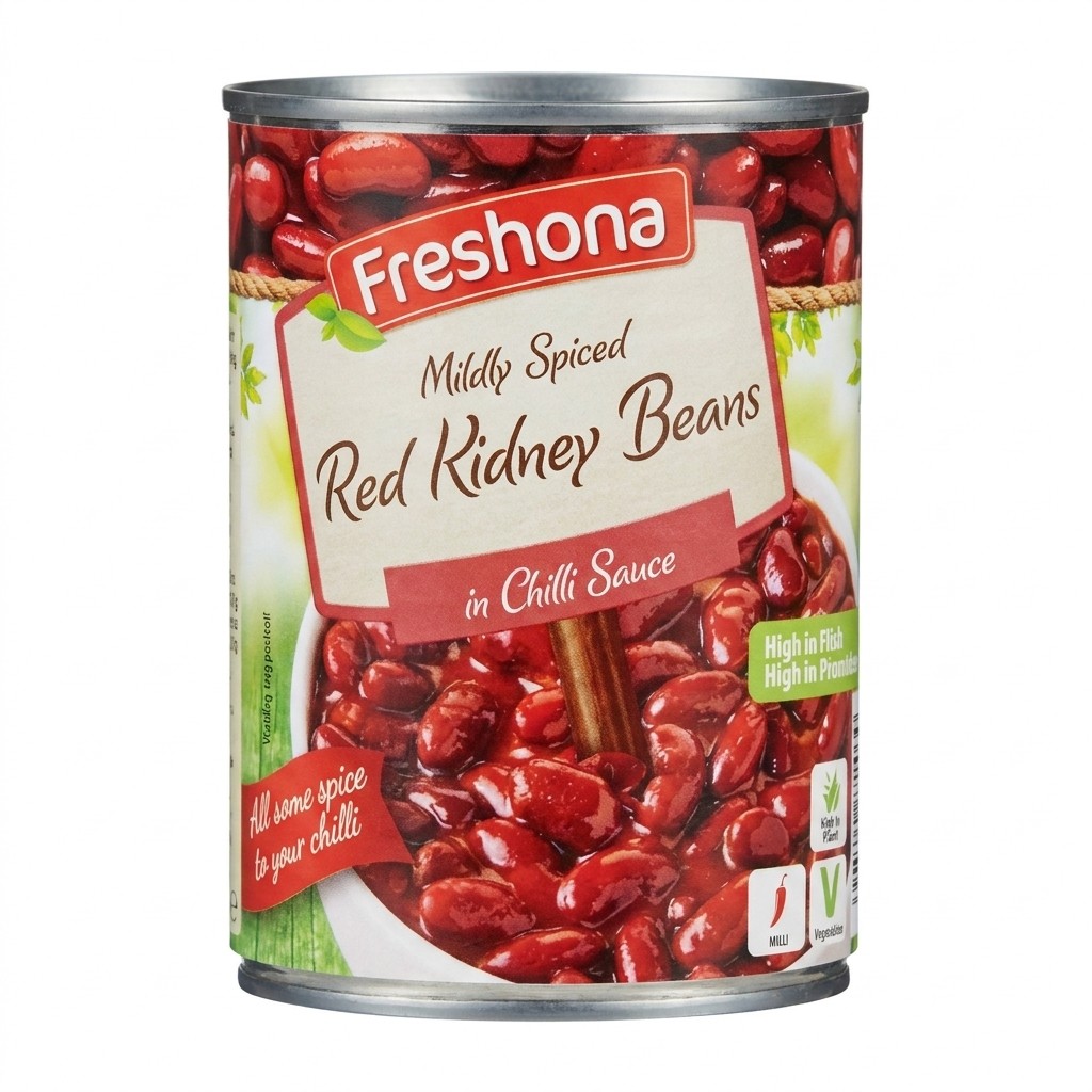 Freshona Mildly Spiced Red Kidney Beans in Chilli Sauce 390g