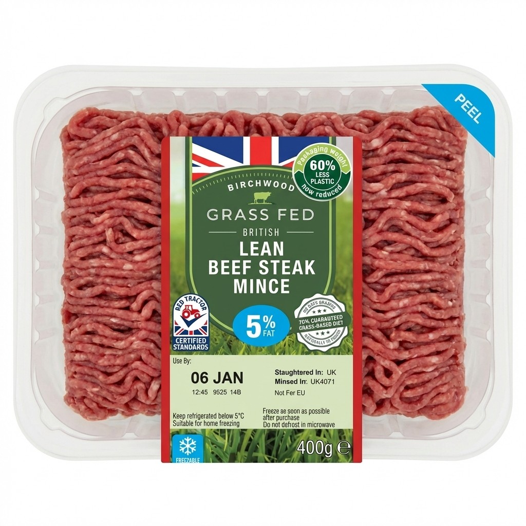 Birchwood Grass Fed Lean Beef Steak Mince 400g