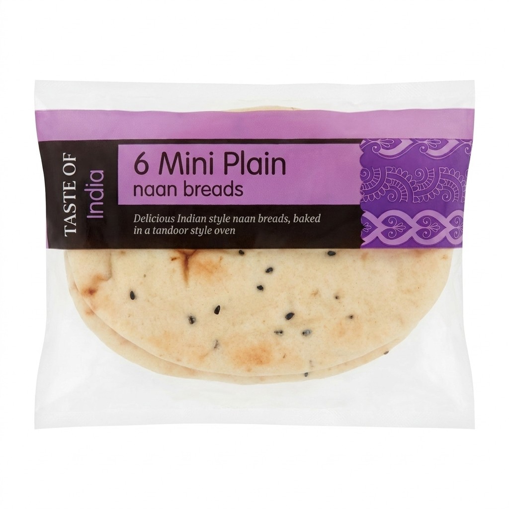 Taste of India 6 Mini Plain Naan Breads 282g