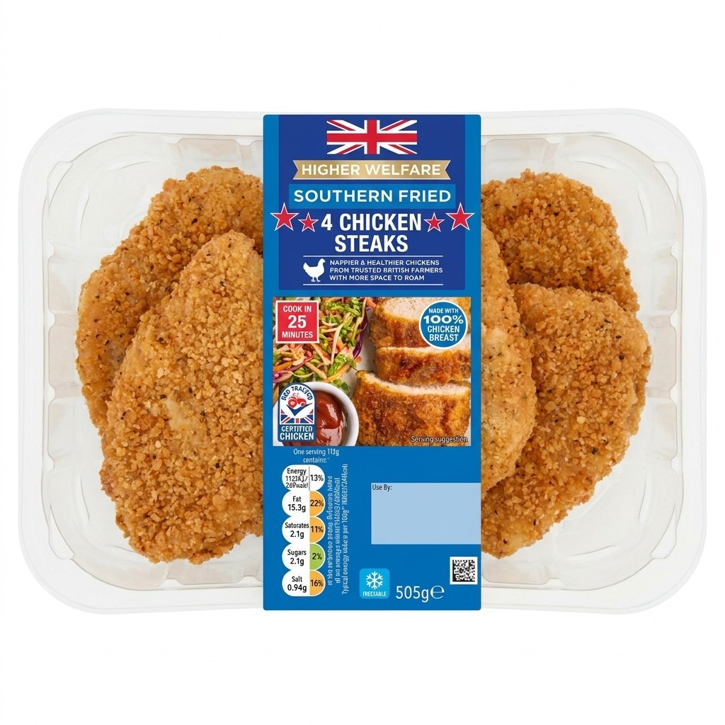 Higher Welfare Southern Fried Chicken Steaks 505g