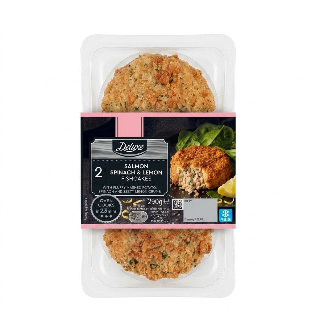 Deluxe Salmon Spinach & Lemon Fishcakes 290g