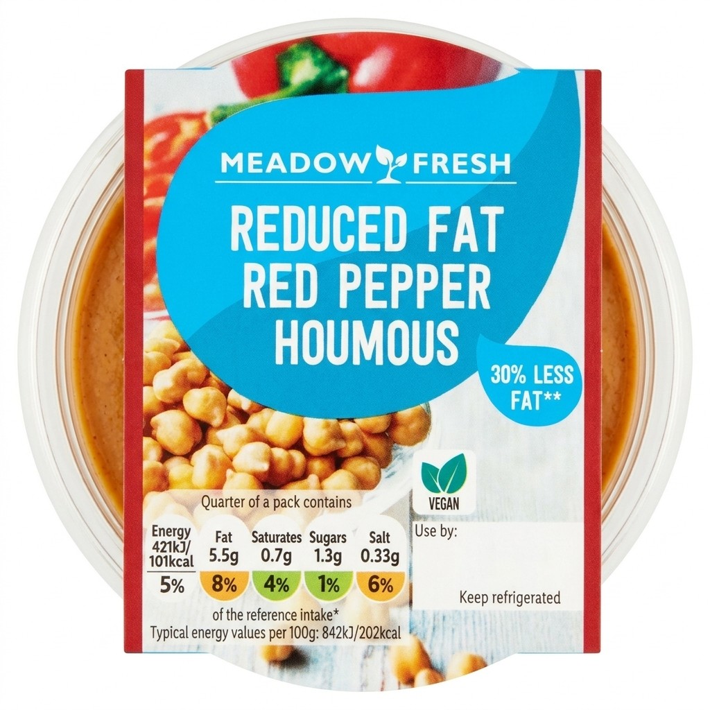Meadow Fresh Reduced Fat Red Pepper Houmous 200g