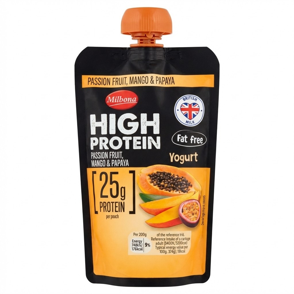 Milbona High Protein Yogurt Passion Fruit, Mango & Papaya 200g