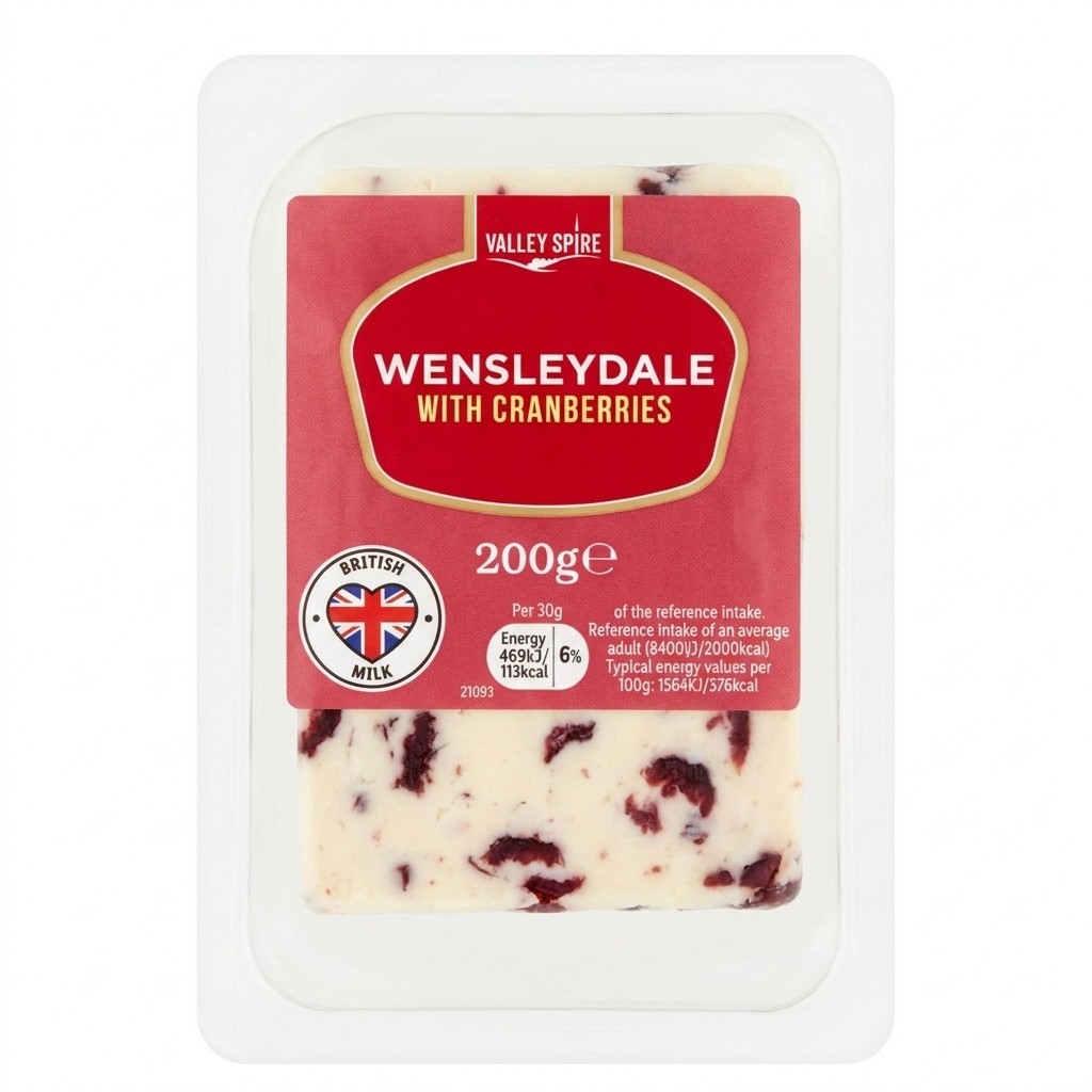 Valley Spire Wensleydale with Cranberries 200g