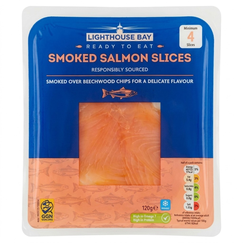 Lighthouse Bay Smoked Salmon Slices 120g