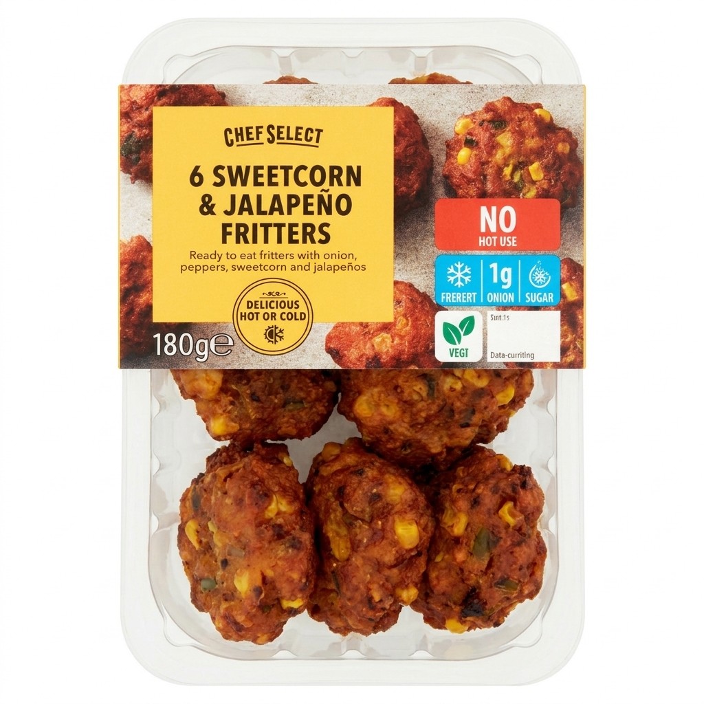 Chef Select 6 Sweetcorn & Jalapeño Fritters 180g