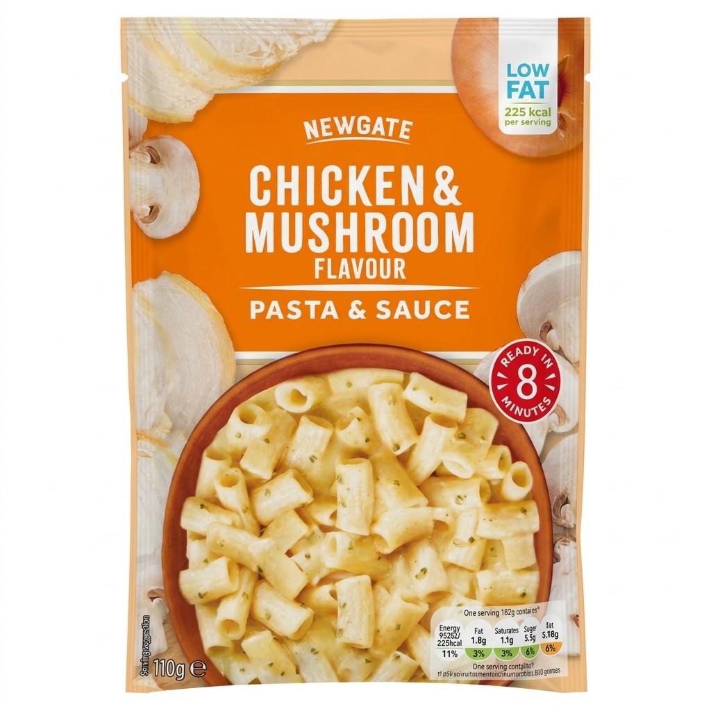 Newgate Chicken & Mushroom Pasta & Sauce 110g