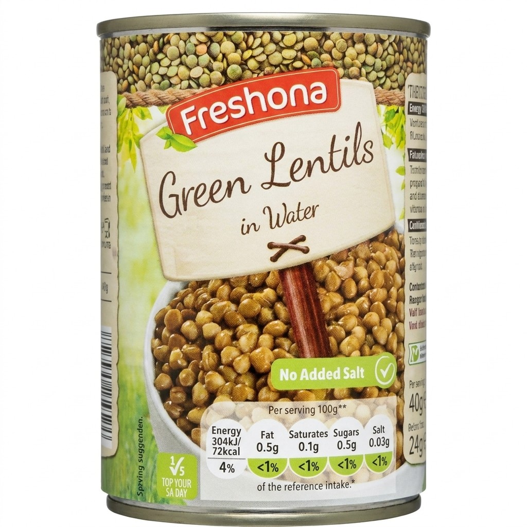 Freshona Green Lentils in Water 400g