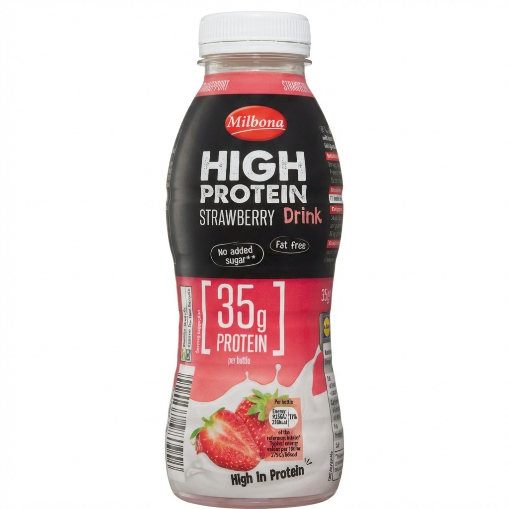 Milbona High Protein Strawberry Drink 350g