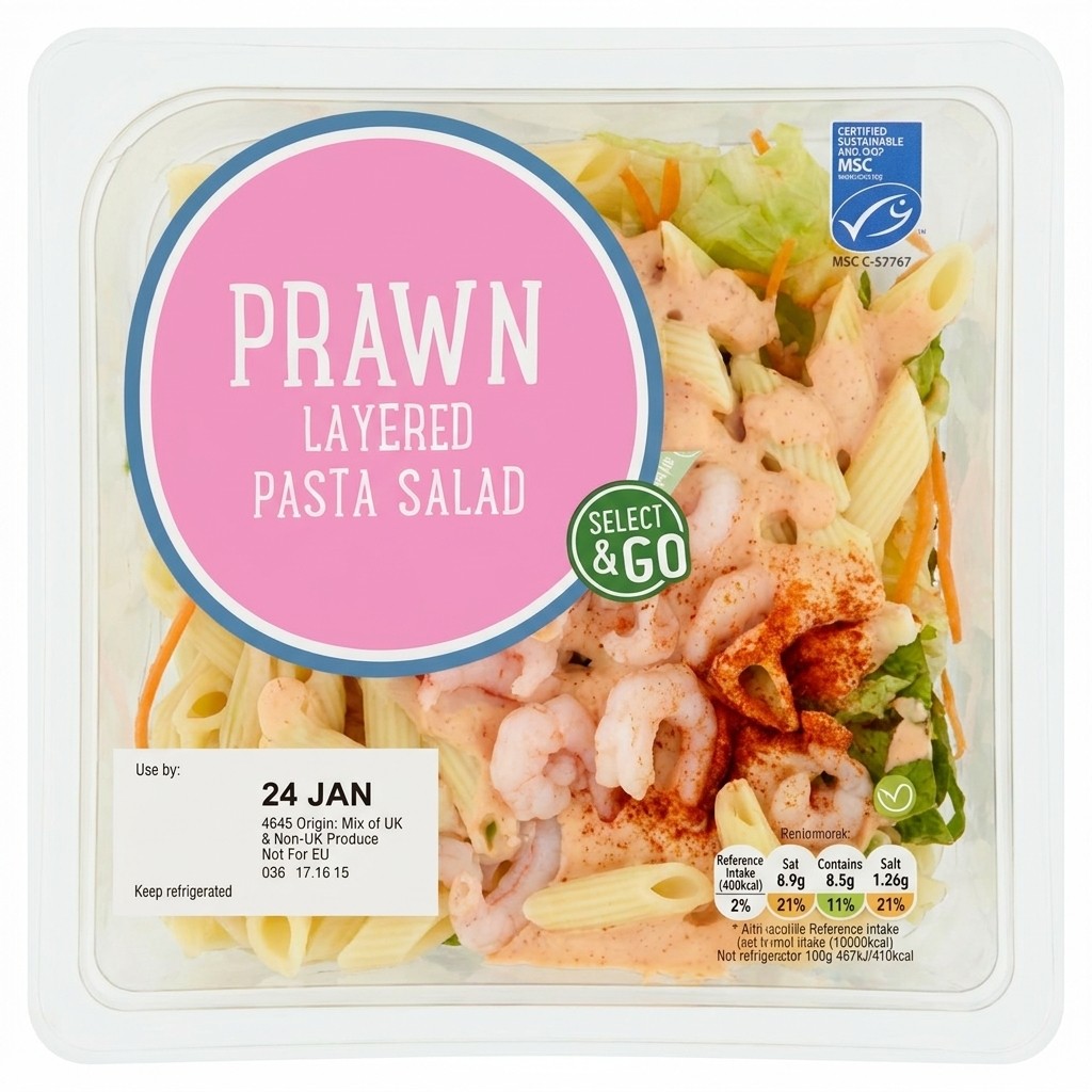 Select & Go Prawn Layered Pasta Salad 340g