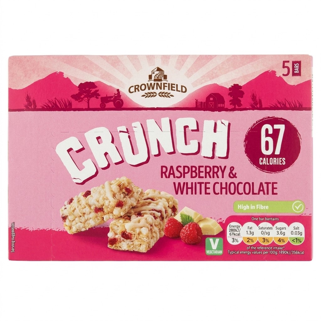 Crownfield Crunch Raspberry & White Chocolate 95g