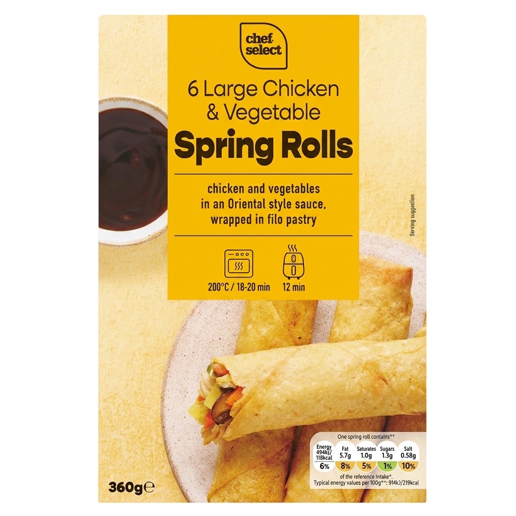 Chef Select Chicken & Vegetable Spring Rolls 360g