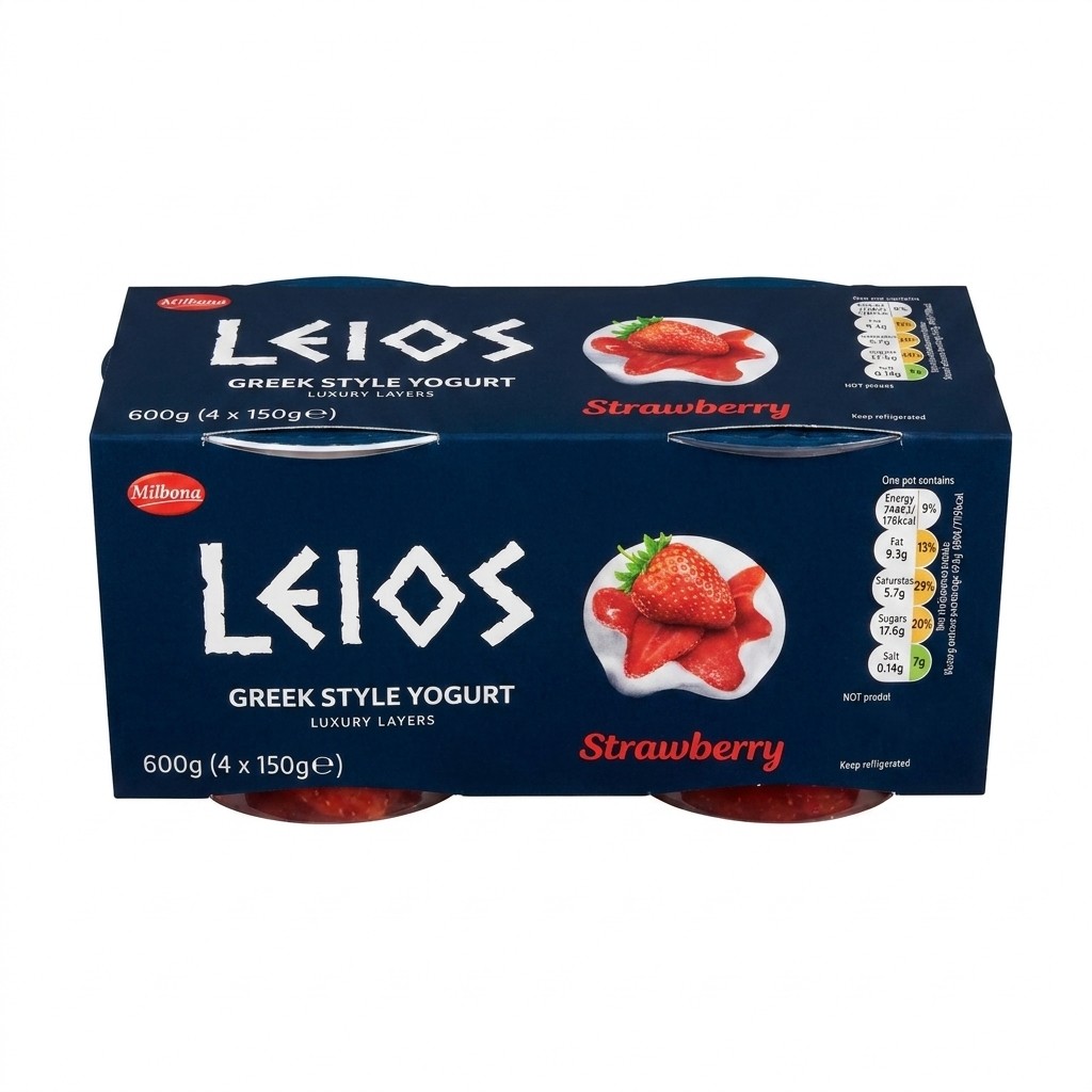 Milbona Leios Greek Style Yogurt Strawberry 600g