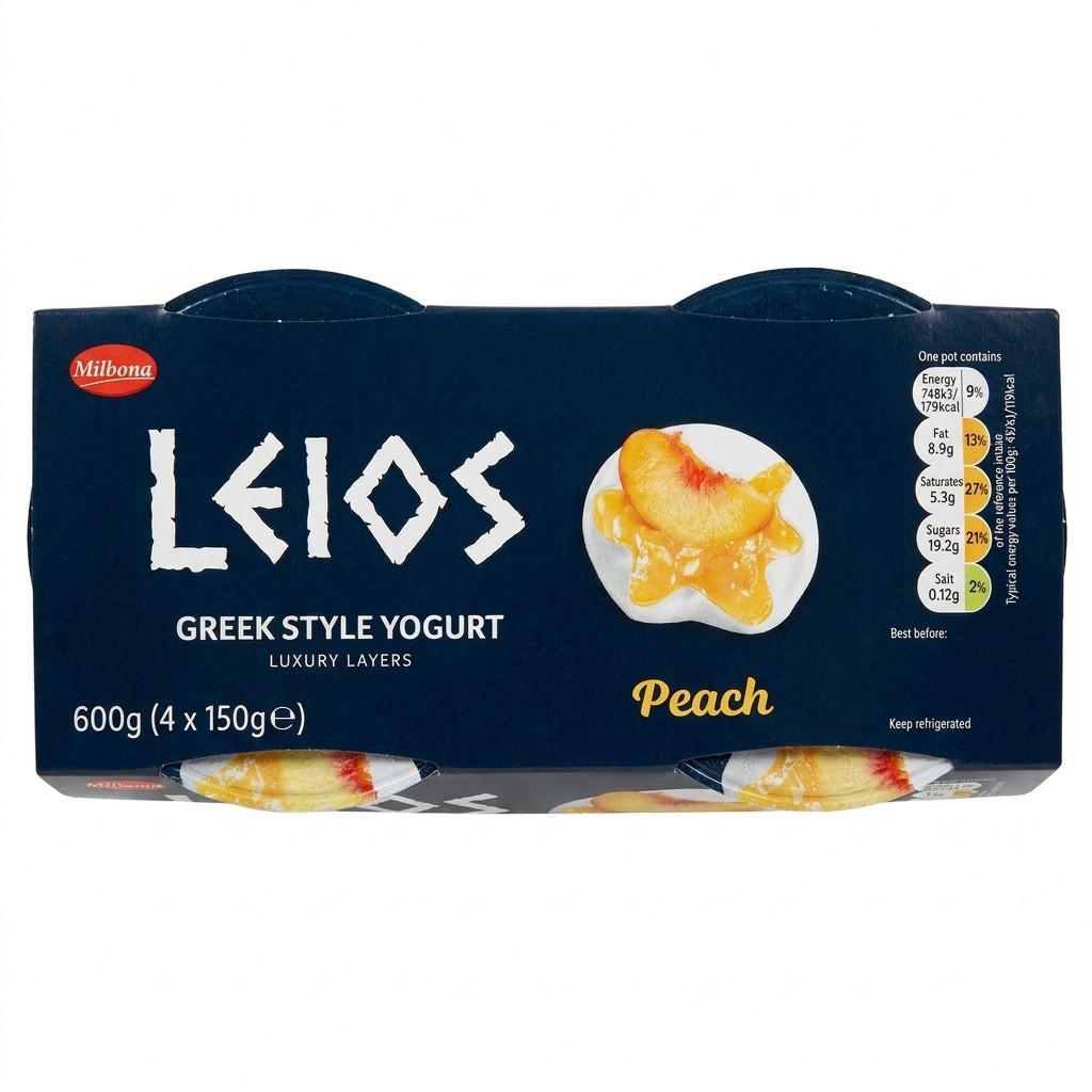 Milbona Leios Peach Greek Style Yogurt 600g