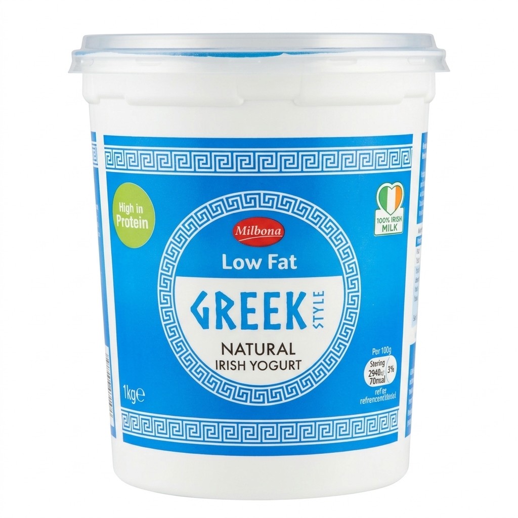 Milbona Low Fat Greek Style Natural Yogurt 1kg
