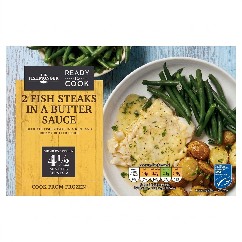 The Fishmonger 2 Fish Steaks in a Butter Sauce 280g