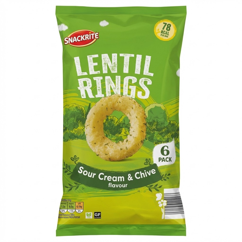 Snackrite Lentil Rings Sour Cream & Chive 102g